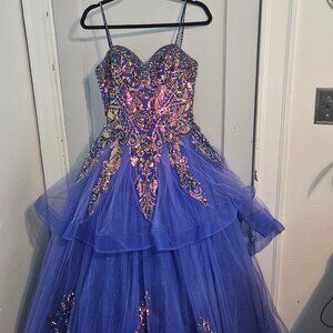 Royal blue sequin sweet 16/Quince ball gown